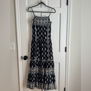 Joie Black and White Bohemian Floral Dress